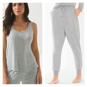 Soma Brushed Cotton Tank and Jogger Sleep Set Grey Size Large